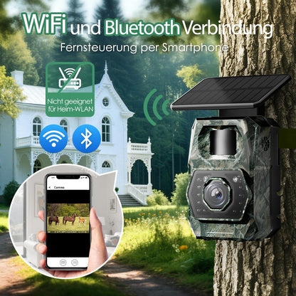 MAXDONE P218-X WLAN Wildkamera mit Solarpanel und Nachtsicht