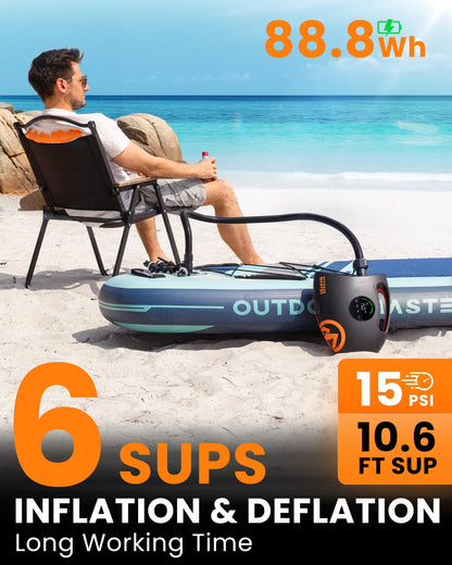 OutdoorMaster Shark 2S Elektrische SUP Pumpe mit Akku, 20 PSI