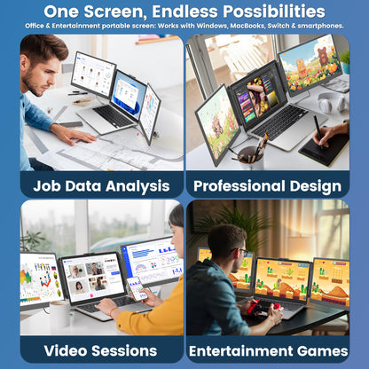 KEFEYA 14 Zoll 2K Triple Portable Laptop Bildschirm Erweiterung