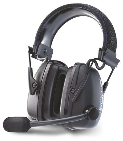 Honeywell 1034510 Kapselgehörschutz mit Bluetooth, schwarze Ohrmuscheln und Kopfbügel. Bietet Gehörschutz und Audio-Streaming.