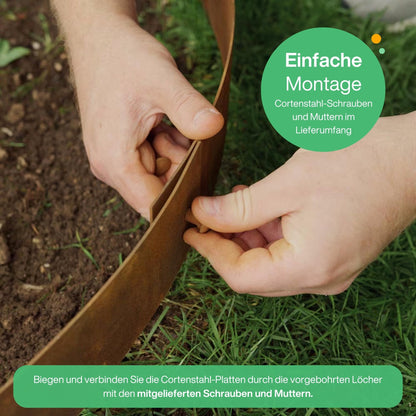 UNIGARDIA Pflanzring Cortenstahl Beeteinfassung Ø 100 cm H 20 cm