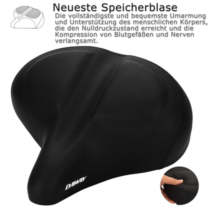 DAWAY C40 Fahrradsattel – extra breit, Memory-Schaum, gefedert