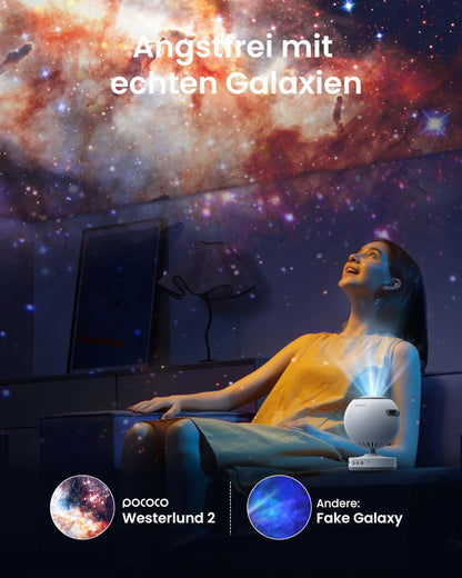 POCOCO Sternenhimmel Projektor – LED Galaxy Nachtlicht mit Timer