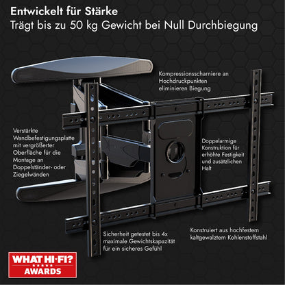 Invision TV Wandhalterung Schwenkbar Neigbar Ausfahrbar 37-75 Zoll - DXL-DE-IA