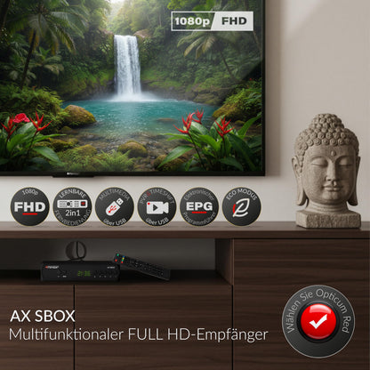 RED OPTICUM S-Box PVR HD Sat-Receiver mit Aufnahmefunktion