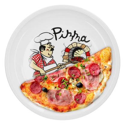 Van Well Pizzateller Set Küchenchef 6-teilig, Porzellan, ø 30,5 cm