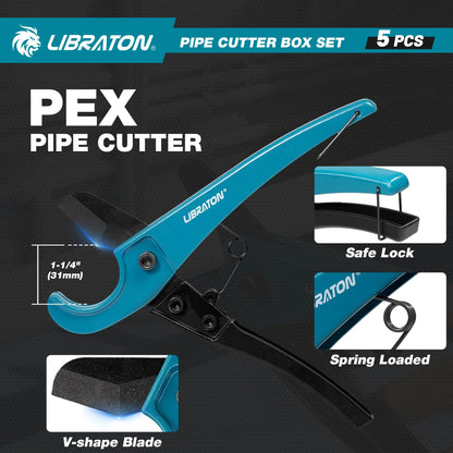LIBRATON Rohrschneider Set 3-50 mm für Kupfer, PEX und PVC