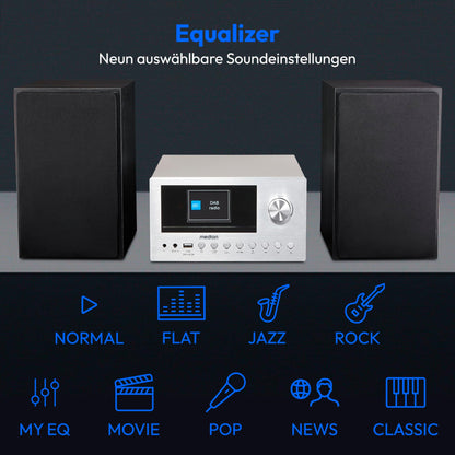 MEDION P85003 Micro Audio System Kompaktanlage - Silber