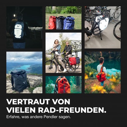 Valkental UrbanX 2in1 Fahrradtasche & Rucksack, wasserdicht, 28 l