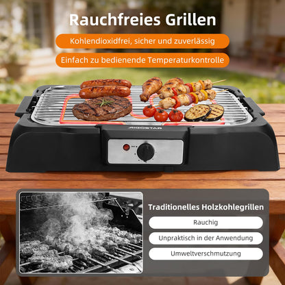Aigostar Tischgrill Elektrogrill 2000 W rauchfrei, 984 cm², schwarz