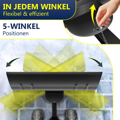 Masko Schneeschieber auf Rädern – 75 cm Schwarz, höhenverstellbar