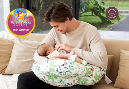 momcozy Stillkissen Gross mit Sicherheitsumrandung - Plante & Wald