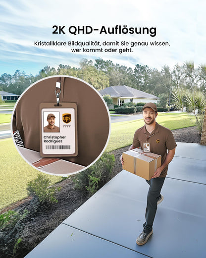aosu Überwachungskamera Aussen Solar 2K mit 360° PTZ und Akku