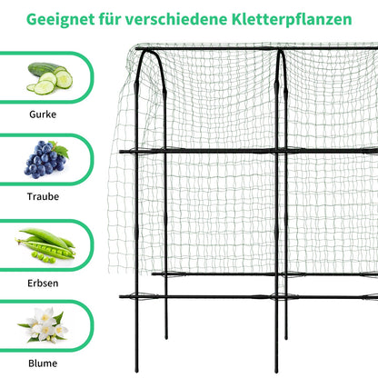SUNYRISY Gartenbogen Rankgitter mit Ranknetz, PE-Metall, 220 cm