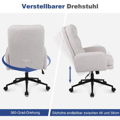 Youhauchair Kaschmir Schreibtischstuhl Ergonomisch - Creme