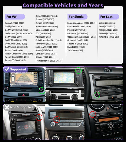 URVOLAX DAB+ Autoradio UR95C, 9 Zoll Doppel-DIN für VW, Skoda, Seat