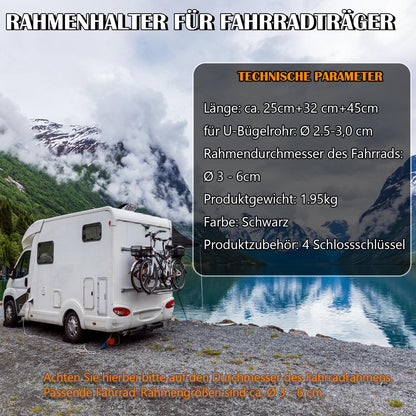 Sorlpv Fahrrad Rahmenhalter Universal abschliessbar - 3er Set