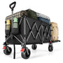 YEAUPE PRO Faltbollerwagen mit Feststellbremse, All-Terrain, schwarz – breite Geländereifen und öffnende Heckklappe