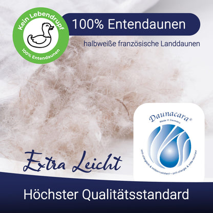 ZOLLNER Deluxe Daunenkissen aus 100% Daunen - Made in Germany – für Allergiker geeignet – Bezug aus hochwertiger Mako Baumwolle - waschbar bis 60°C - 40x40 cm - Hotelqualität