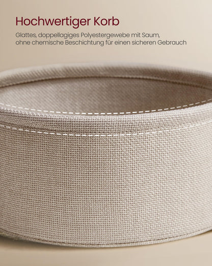 VASAGLE Couchtisch Rund mit Stauraum - Mattweiss-Kamelbraun LCT244W10