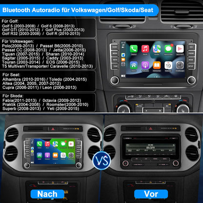 Lehwey 2DIN Autoradio Android 14 DAB+ Carplay 7 Zoll Display