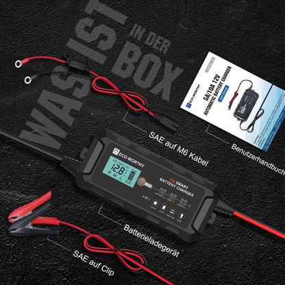 ECO-WORTHY 10A 12V LiFePO4 Autobatterie Erhaltungsladegerät