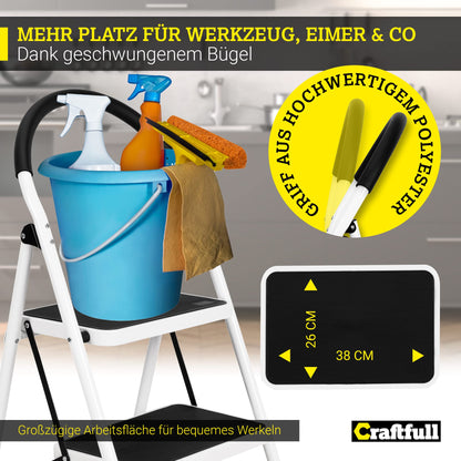 CRAFTFULL Trittleiter CF-130A Mehrzweckleiter - 5 Stufen
