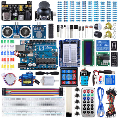 Miuzei Starter Kit MA13 für Arduino R3 mit LCD1602 und Sensoren, Lernset mit Steckbrett