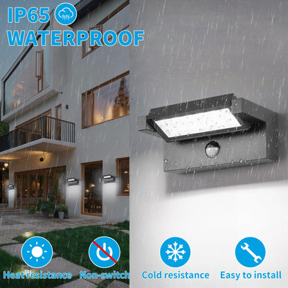 LED Aussen Wandleuchte Bewegungsmelder 22W Schwenkbar – Dunkelgrau