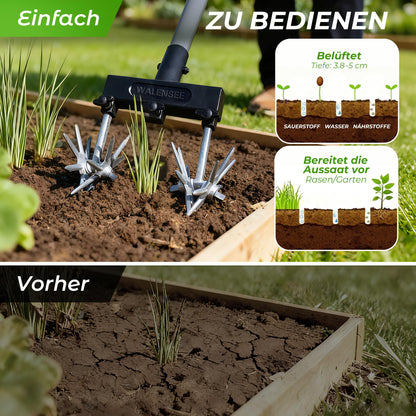 Walensee Gartenkultivator mit Aluminiumklingen und Teleskopgriff