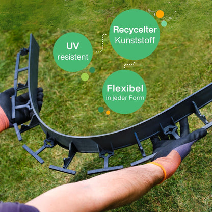 Rasenkante Flexibel Kunststoff 24m x 55mm – Pflasterkante Mähkante