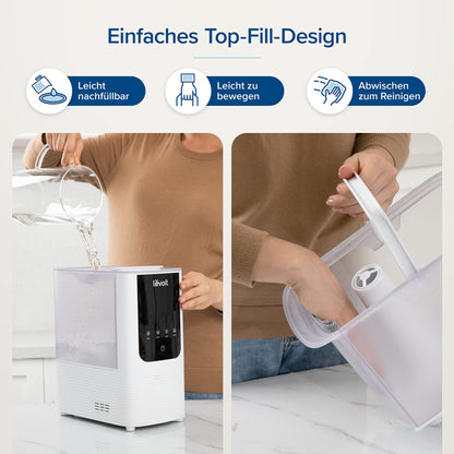 LEVOIT Smart Luftbefeuchter Warm- & Kaltnebel – Weiss