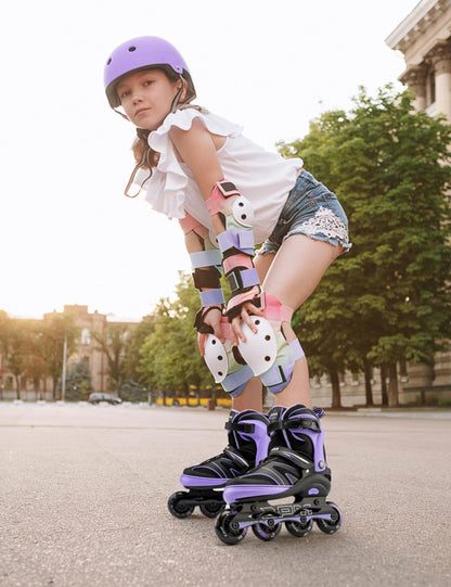 2PM SPORTS Inline Skates für Kinder, verstellbar, 82A PU-Rollen