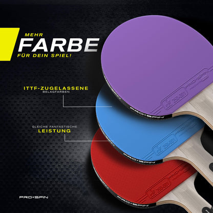 PRO-SPIN Tischtennisschläger Carbon ITTF-zugelassen, Blau, 2er-Pack