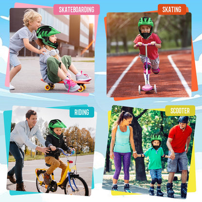 KidsPro Flexi 2-in-1 Kinderhelm - Schwarz Grün 52-56cm