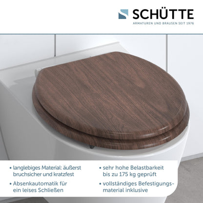 SCHÜTTE WC-Sitz DARKWOOD mit Absenkautomatik, MDF-Holzkern