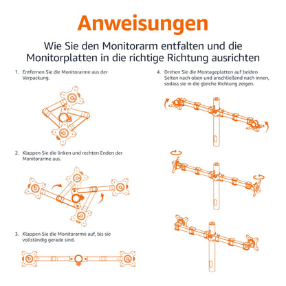 Amazon Basics Monitor-Halterung für 2 Monitore, Stahl, schwarz