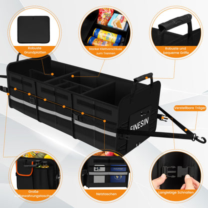 Einesin Kofferraum Organizer 88L mit 22L Kühltasche