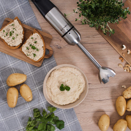 KLAMER Stabmixer Set 4-in-1 Pürierstab - 1000W Edelstahl