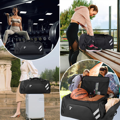 Cozor Sporttasche 58L, Reisetasche mit Schuhfach und Nassfach