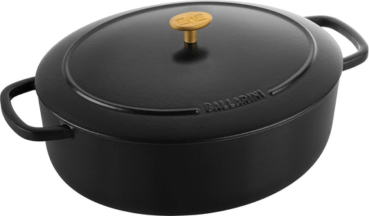 BALLARINI Bellamonte Emaillierter Gusseisen Bräter Oval 33 cm Schwarz