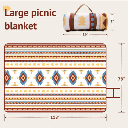 LARUTAN Picknickdecke wasserdicht 200x300 cm, faltbar mit Tragegriff