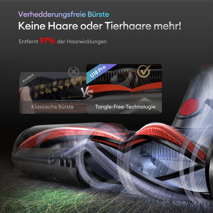 Ultenic U18 Pro Akku-Staubsauger 55000 Pa, 80 Min Laufzeit, rot