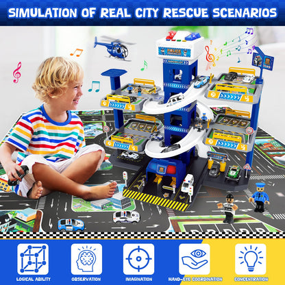 FORMIZON 5 Stockwerke Parkhaus Feuerwehr Polizei – Blau