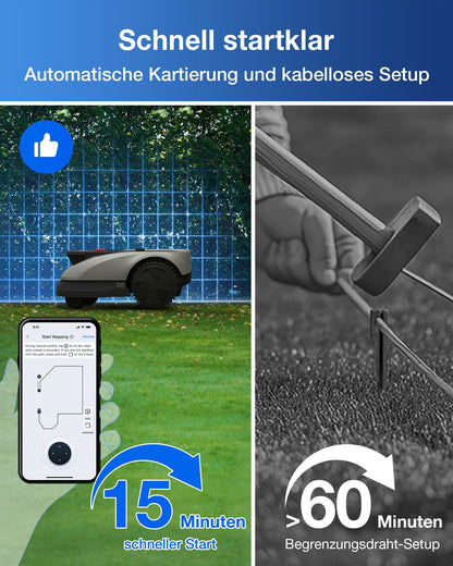 ECOVACS Goat O600 Mähroboter ohne Begrenzungskabel, RTK, 600 m²