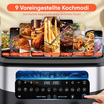 Gidgimo Doppelkammer Heissluftfritteuse – 10L XXL