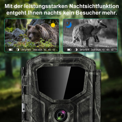 Lutranstra 5KB Wildkamera mit Solarpanel, 5K Video und 64 MP