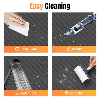 Lekespring Auto Hundedecke Rücksitz wasserdicht Hartholzbrett – Schwarz