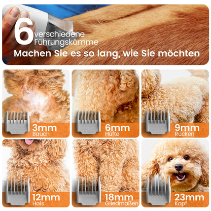 oneisall Hundeschermaschine mit Staubsauger LM2, 7-in-1 Pflegeset