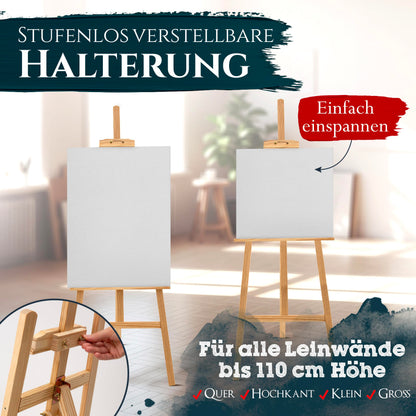 Artina Malset Corsica mit Staffelei – 24-teiliges Acrylfarben Set